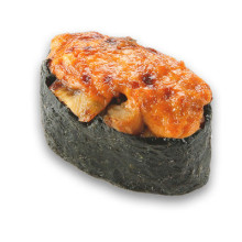 Запеченные суши с угрем и лососем